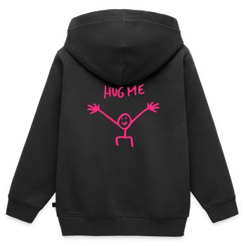 Hug Me Hug cadeau de bonhomme allumette - Sweat Premium à capuche zippé enfant bio - noir - Dos - AI Model Kid Male (0cm)
