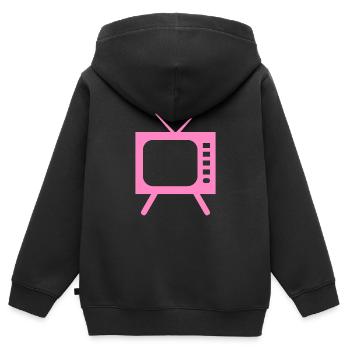 Fernseher - TV - Kinder Premium Organic Zip Hoodie - Schwarz - Hinten - AI Model Kid Male (0cm)