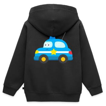 Polizeiwagen Auto Polizei Polizeiauto - Kinder Premium Organic Zip Hoodie - Schwarz - Hinten - AI Model Kid Male (0cm)
