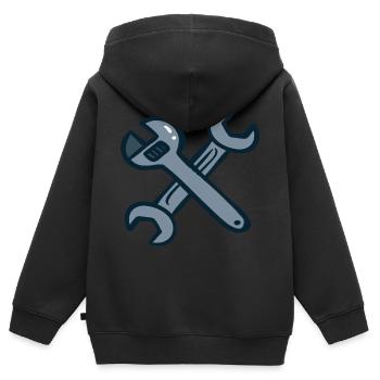 Outil de bricolage - Sweat Premium à capuche zippé enfant bio - noir - Dos - AI Model Kid Male (0cm)
