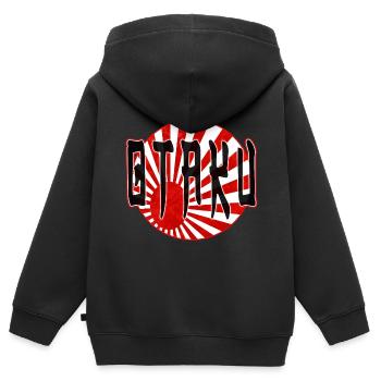 Otaku - Kids Premium Organic Zip-up Hoodie - black - Back - AI Model Kid Male (0cm)