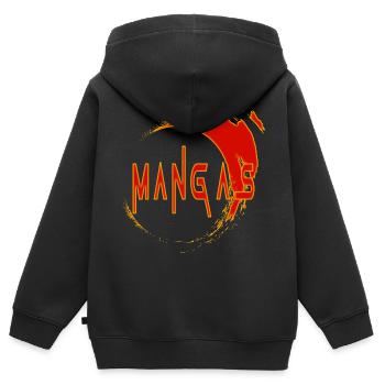 Manga - Kinder Premium Organic Zip Hoodie - Schwarz - Hinten - AI Model Kid Male (0cm)