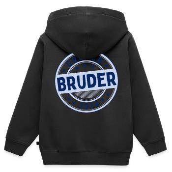 Ich werde Großer Bruder 2024 Loading Krone BÄM - Kinder Premium Organic Zip Hoodie - Schwarz - Hinten - AI Model Kid Male (0cm)