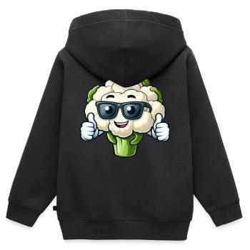 Cool Cauliflower Vegan Thumbs Up Lunettes de soleil - Sweat Premium à capuche zippé enfant bio - noir - Dos - AI Model Kid Male (0cm)