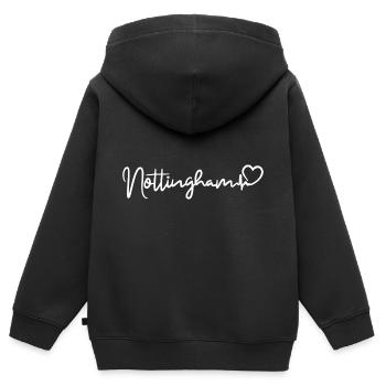 Nottingham Herzschlag Stadt England - Kinder Premium Organic Zip Hoodie - Schwarz - Hinten - AI Model Kid Male (0cm)