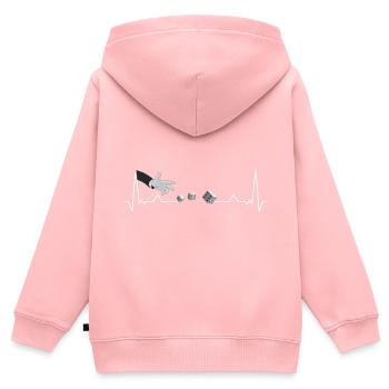Jeu de coeur rythmes dés Casino Casino - Sweat Premium à capuche zippé enfant bio - rose - Dos - AI Model Kid Female (0cm)