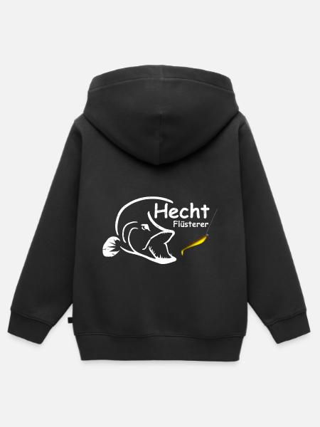 Hecht Flüsterer - Kinder Premium Organic Zip Hoodie - Schwarz