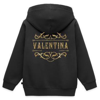 Valentina gold - Kinder Premium Organic Zip Hoodie - Schwarz - Hinten - AI Model Kid Male (0cm)