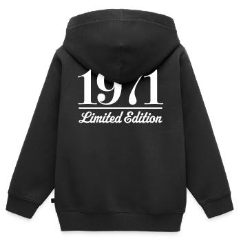 1971 Limited Edition - Kinder Premium Organic Zip Hoodie - Schwarz - Hinten - AI Model Kid Male (0cm)