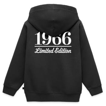 1966 Limitierte Auflage - Kinder Premium Organic Zip Hoodie - Schwarz - Hinten - AI Model Kid Male (0cm)
