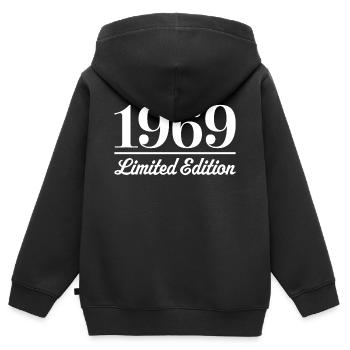 1969 Limited Edition - Kinder Premium Organic Zip Hoodie - Schwarz - Hinten - AI Model Kid Male (0cm)