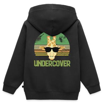 undercover Giraffe Sonnenbrille - Kinder Premium Organic Zip Hoodie - Schwarz - Hinten - AI Model Kid Male (0cm)