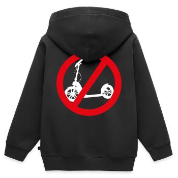 Kein Anti-Scootering erlaubt - Kinder Premium Organic Zip Hoodie - Schwarz - Hinten - AI Model Kid Male (0cm)