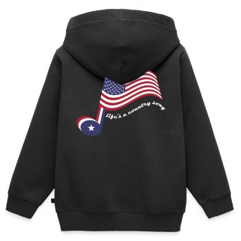 La vie est une chanson country - Sweat Premium à capuche zippé enfant bio - noir - Dos - AI Model Kid Male (0cm)