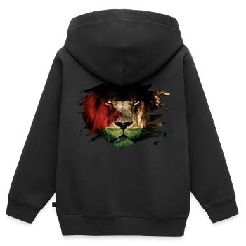 Palestine Lion Flag Paint Splatter - Kids Premium Organic Zip-up Hoodie - black - Back - AI Model Kid Male (0cm)