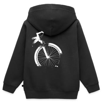 Mountainbike Grunge Shabby Chic - Kinder Premium Organic Zip Hoodie - Schwarz - Hinten - AI Model Kid Male (0cm)
