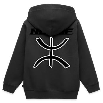 Rif Number One - Kinder Premium Organic Zip Hoodie - Schwarz - Hinten - AI Model Kid Male (0cm)
