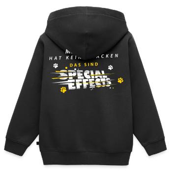 Mein Hund hat keine Macken das sind Special Effect - Kinder Premium Organic Zip Hoodie - Schwarz - Hinten - AI Model Kid Male (0cm)