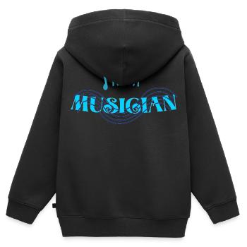Ich bin Musiker, Noten - Kinder Premium Organic Zip Hoodie - Schwarz - Hinten - AI Model Kid Male (0cm)