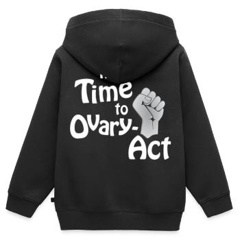 it's Time to Ovary-Act_weiss - Kinder Premium Organic Zip Hoodie - Schwarz - Hinten - AI Model Kid Male (0cm)