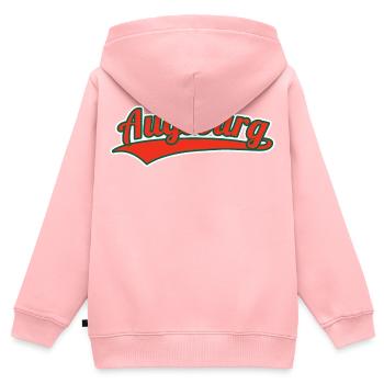 Augsbourg Allemagne Ville natale - Sweat Premium à capuche zippé enfant bio - rose - Dos - AI Model Kid Female (0cm)