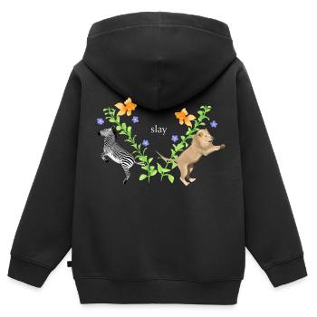 Töten - Kinder Premium Organic Zip Hoodie - Schwarz - Hinten - AI Model Kid Male (0cm)