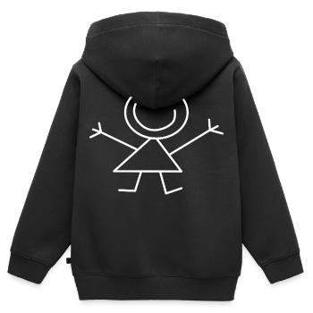 Stick Figure Enfant Stick Figure - Sweat Premium à capuche zippé enfant bio - noir - Dos - AI Model Kid Male (0cm)