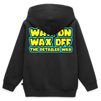 Wax On Wax Off The Detailer Way Car Lover - Kids Premium Organic Zip-up Hoodie - black - Back - AI Model Kid Male (0cm)