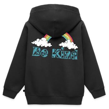 Be Kind Shirt Cute Graphic - Kids Premium Organic Zip-up Hoodie - black - Back - AI Model Kid Male (0cm)