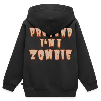 Pretend I’m a Zombie – Easy Halloween-Kostüm - Kinder Premium Organic Zip Hoodie - Schwarz - Hinten - AI Model Kid Male (0cm)