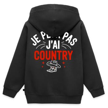 Ich kann nicht, ich habe Land - Kinder Premium Organic Zip Hoodie - Schwarz - Hinten - AI Model Kid Male (0cm)