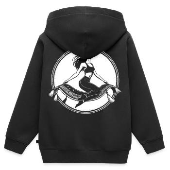 Fliegender Teppich Design – Magischer Orient - Kinder Premium Organic Zip Hoodie - Schwarz - Hinten - AI Model Kid Male (0cm)