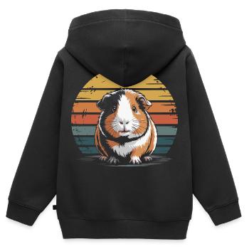 Meerschweinchen, süß - Kinder Premium Organic Zip Hoodie - Schwarz - Hinten - AI Model Kid Male (0cm)
