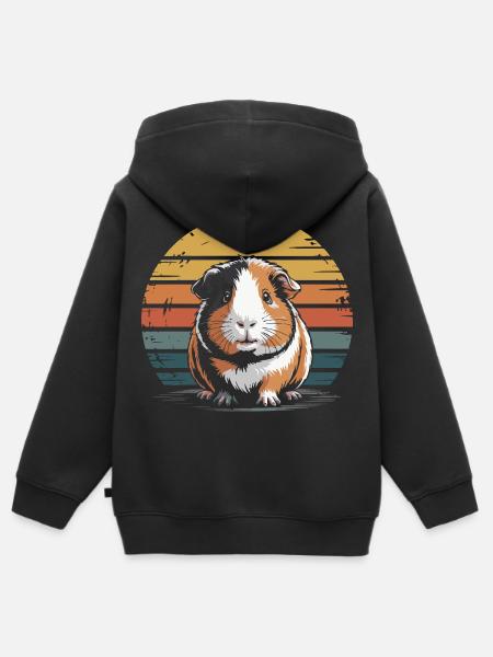 Meerschweinchen, süß - Kinder Premium Organic Zip Hoodie - Schwarz