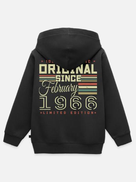 Großartig seit Februar 1966 - Kinder Premium Organic Zip Hoodie - Schwarz