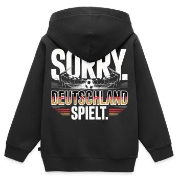 Sorry Deutschland Spielt Fußball Fan - Kinder Premium Organic Zip Hoodie - Schwarz - Hinten - AI Model Kid Male (0cm)