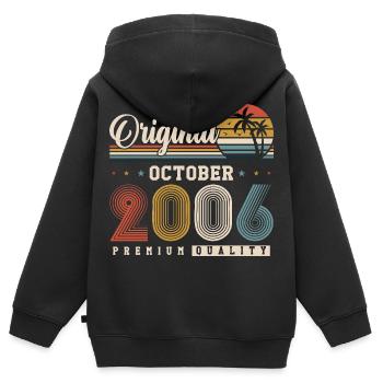 Original 2006 – 20. Geburtstag Vintage Retro - Kinder Premium Organic Zip Hoodie - Schwarz - Hinten - AI Model Kid Male (0cm)