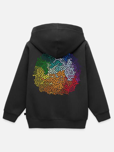 Hello - Kinder Premium Organic Zip Hoodie - Schwarz