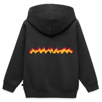 Flammen - Feuerreihe - Kinder Premium Organic Zip Hoodie - Schwarz - Hinten - AI Model Kid Male (0cm)