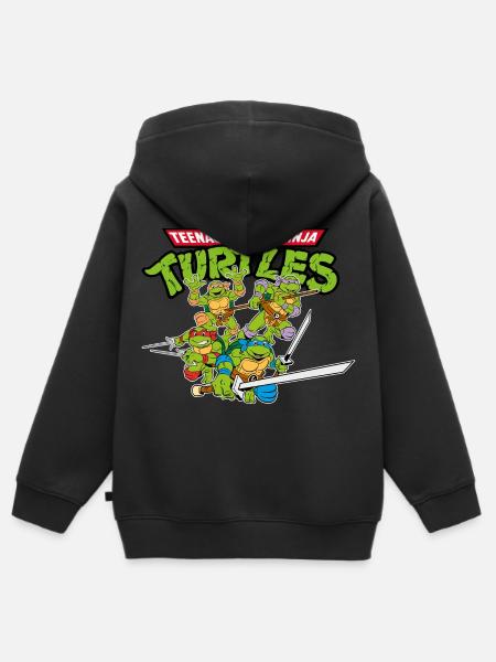 Les Tortues Ninja Logo Officielle - Sweat Premium à capuche zippé enfant bio - noir