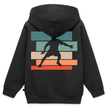 Handball Retro Vintage - Handball - Kinder Premium Organic Zip Hoodie - Schwarz - Hinten - AI Model Kid Male (0cm)