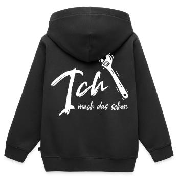 Handwerker - Ich mach das schon - Bastler - Kinder Premium Organic Zip Hoodie - Schwarz - Hinten - AI Model Kid Male (0cm)