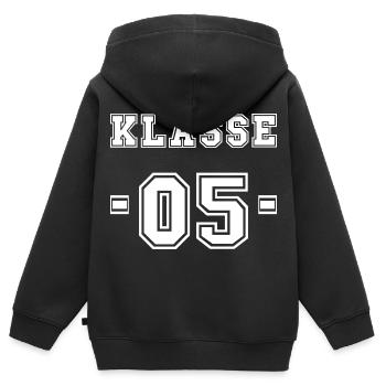 KLASSE 5 - weiterführende Schule - Fünfte Klasse - Kinder Premium Organic Zip Hoodie - Schwarz - Hinten - AI Model Kid Male (0cm)