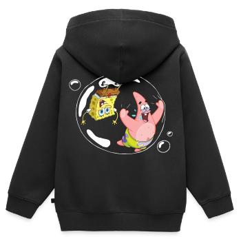 Spongebob Schwammkopf Mit Patrick In Einer Blase - Kinder Premium Organic Zip Hoodie - Schwarz - Hinten - AI Model Kid Male (0cm)