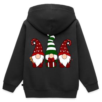 Weihnachtswichtel - Kinder Premium Organic Zip Hoodie - Schwarz - Hinten - AI Model Kid Male (0cm)
