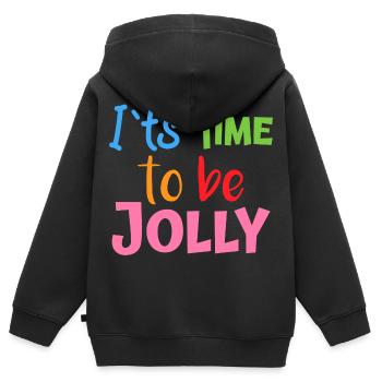 Jollys Zeit - Kinder Premium Organic Zip Hoodie - Schwarz - Hinten - AI Model Kid Male (0cm)