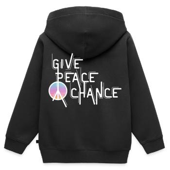 Frieden, Zitat, Tag des Friedens, Friedenszeichen - Kinder Premium Organic Zip Hoodie - Schwarz - Hinten - AI Model Kid Male (0cm)