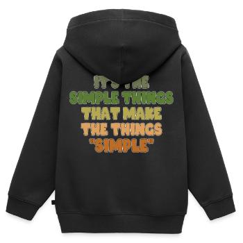 ES SIND DIE EINFACHEN DINGE, DIE DIE DINGE EINFACH MACHEN - Kinder Premium Organic Zip Hoodie - Schwarz - Hinten - AI Model Kid Male (0cm)