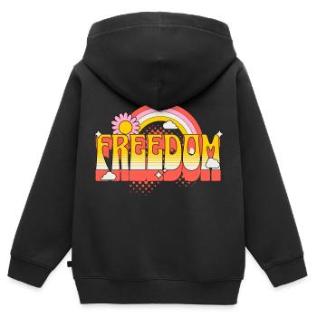 Freiheit Frieden Gerechtigkeit Toleranz Liebe - Kinder Premium Organic Zip Hoodie - Schwarz - Hinten - AI Model Kid Male (0cm)