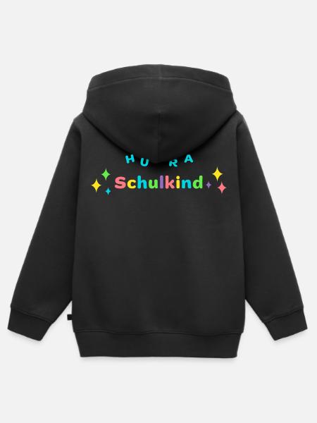 HURRA SCHULKIND - Einschulung Erstklässler - Kinder Premium Organic Zip Hoodie - Schwarz